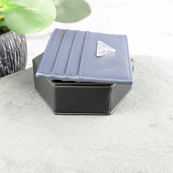 Prada front pocket wallet card case, navy blue - Picture 10 of 14